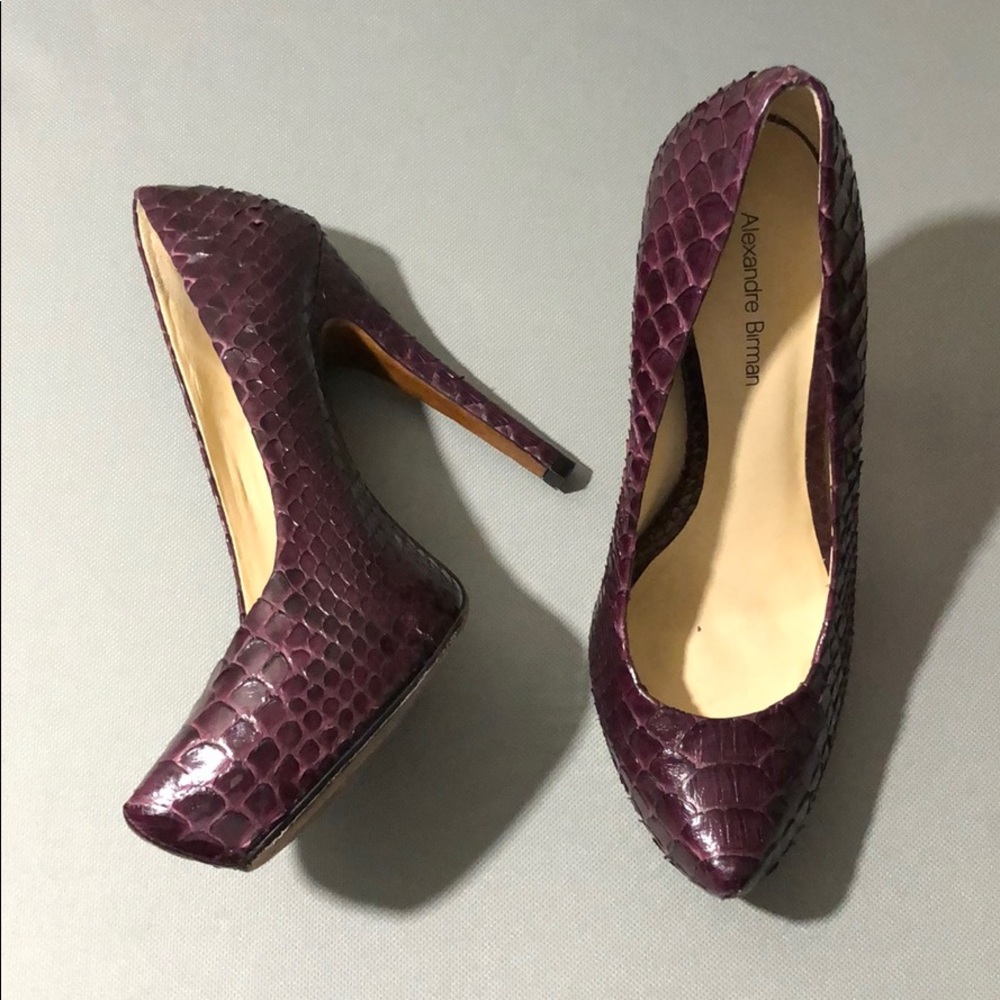 Alexandre Birman Python Leather Statement High Heels